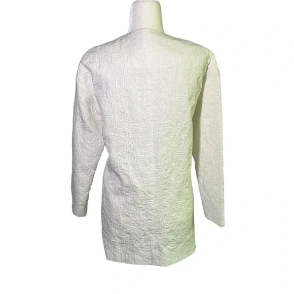 Zara White Jacket with Black Tie NWT XS - Picture 4 of 7